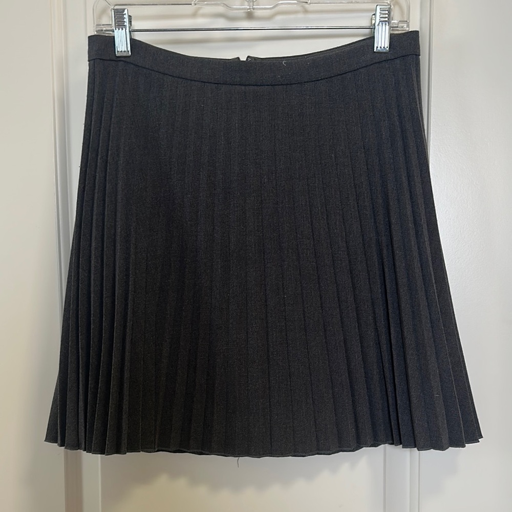 J. Crew Charcoal Pleated Mini Skirt